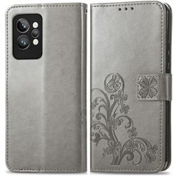 Mobigear Clover Realme GT2 Pro Hülle Klapphülle Geldbörse - Grau