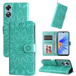Mobigear Sunflower OPPO A17 Hülle Klapphülle Geldbörse - Grün