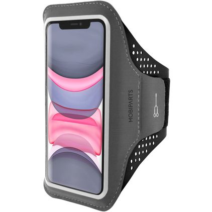 Mobiparts Comfort Fit Handyhalterung Joggen iPhone 11 Sporthülle Neopren Sportarmband - Schwarz
