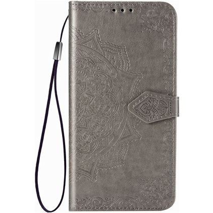 Mobigear Mandala Motorola One Hyper Hülle Klapphülle Geldbörse - Grau