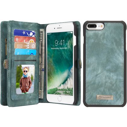 Caseme 008 iPhone 8 Plus Hülle Abnehmbare 2in1 Klapphülle Geldbörse - Grün
