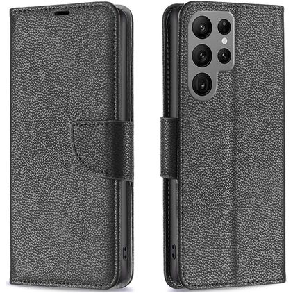 Mobigear Excellent Samsung Galaxy S23 Ultra Hülle Klapphülle Geldbörse - Schwarz