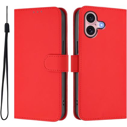 Mobigear Urban Wallet iPhone 16 Hülle Klapphülle Geldbörse - Rot