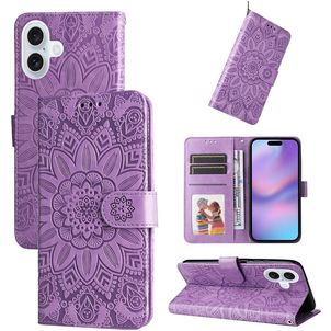 Mobigear Sunflower iPhone 17 Hülle Klapphülle Geldbörse - Lila