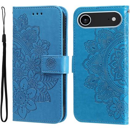 Mobigear Flowers iPhone Air Hülle Klapphülle Geldbörse - Blau