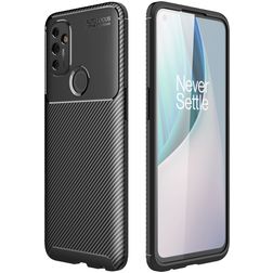 Mobigear Racing OnePlus Nord N100 Hülle Flexibles TPU Backcover - Schwarz