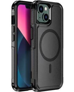 Mobigear Traveller iPhone 13 MagSafe Hülle Hardcase Backcover Stoßfest - Schwarz