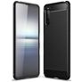 Mobigear Brushed Slim Sony Xperia 10 III TPU (flexibel) Backcover - Schwarz
