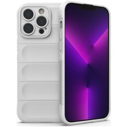 Mobigear Bumpy iPhone 14 Pro Max Hülle Flexibles TPU Backcover - Weiß