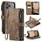 CaseMe C30 iPhone 17 Pro Max Hülle Klapphülle Geldbörse - Braun
