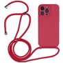 Mobigear Lanyard iPhone 14 Pro Max Silikon Handykette - Weinrot