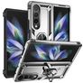 Mobigear Armor Ring Samsung Galaxy Z Fold 4 Hülle Hardcase Backcover Stoßfest mit Ringhalter - Silber