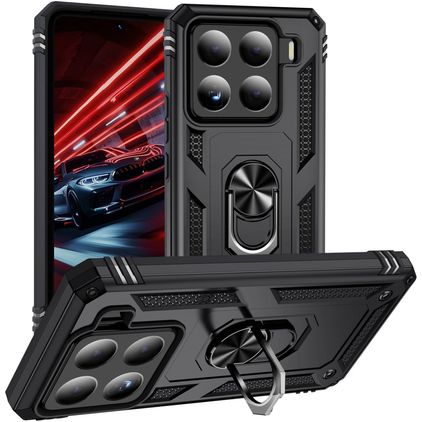 Mobigear Armor ring Xiaomi 15 Hardcase Backcover Shockproof mit Ringhalter - Schwarz