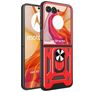 Mobigear Armor Ring Motorola Razr 50 Ultra Hülle Hardcase Backcover Stoßfest mit Ringhalter - Rot