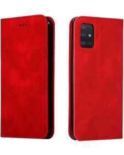 Mobigear Retro Slim Samsung Galaxy A51 Hülle Klapphülle - Rot