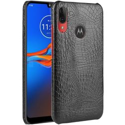 Mobigear Croco Motorola Moto E6 Plus Hülle Backcover - Schwarz