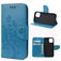 Mobigear Flowers iPhone 12 Mini Hülle Klapphülle Geldbörse - Blau