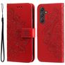 Mobigear Flowers Samsung Galaxy A55 Hülle Klapphülle Geldbörse - Rot