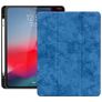 Mobigear Tri-Fold Gel iPad Pro 12.9 Zoll (2018) Hülle TPU,Kunstleder Klapphülle + Stifthalter - Blau