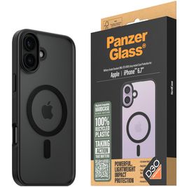 PanzerGlass Clear iPhone 16 Plus MagSafe Hülle Hardcase Backcover Stoßfest - Transparent / Schwarz