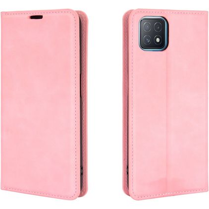 Mobigear Retro Slim OPPO A73 5G Klapphülle Portemonnaie - Pink