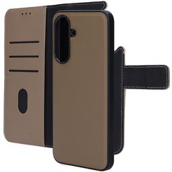 Mobiparts Samsung Galaxy A37 Hülle Echtes Leder Abnehmbare 2in1 Klapphülle Geldbörse - Taupe