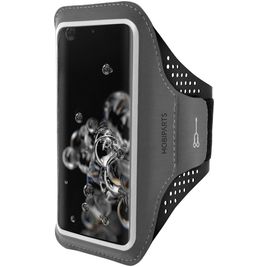 Mobiparts Comfort Fit Handyhalterung Joggen Samsung Galaxy S20 Ultra Sporthülle Neopren Sportarmband - Schwarz