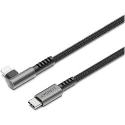 Cygnett Angled Braided USB-C auf Apple Lightning Kabel 1 Meter - Schwarz