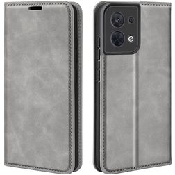 Mobigear Retro Slim OPPO Reno 8 5G Hülle Klapphülle Geldbörse - Grau