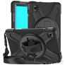 Mobigear SureGrip XGuard Samsung Galaxy Tab A7 Lite Hülle Kunststoff,Silikon Backcover + Schulterträger + Ständer - Schwarz