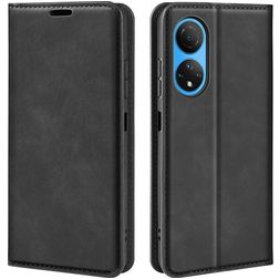 Mobigear Retro Slim HONOR X7 Hülle Klapphülle Geldbörse - Schwarz