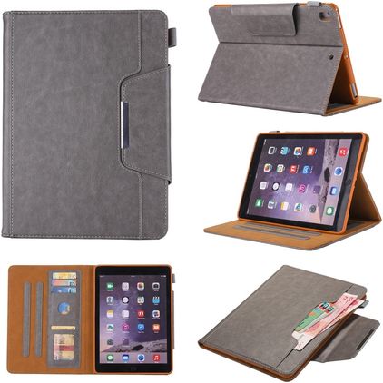 Mobigear Luxury iPad 9 (2021) Hülle Klapphülle + Stifthalter - Grau