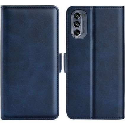 Mobigear Slim Magnet Motorola Moto G62 Hülle Klapphülle Geldbörse - Blau
