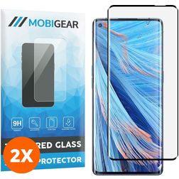 Mobigear Curved OPPO Find X2 Neo Panzerglas Displayschutz - Hüllenfreundlich - Schwarz (2er Pack)