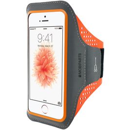Mobiparts Comfort Fit Handyhalterung Joggen iPhone SE (2016) Sporthülle Neopren Sportarmband - Neon Orange