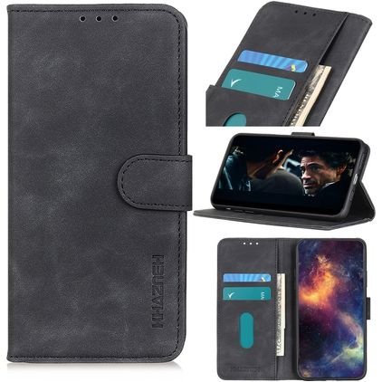 Mobigear Retro Samsung Galaxy S20 Hülle Klapphülle Geldbörse - Schwarz