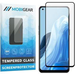 Mobigear Premium OPPO Reno 8 Lite Panzerglas Gehärtetes Glas Displayschutz - Hüllenfreundlich - Schwarz