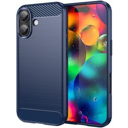 Mobigear Brushed Slim iPhone 17 Hülle Flexibles TPU Backcover - Blau