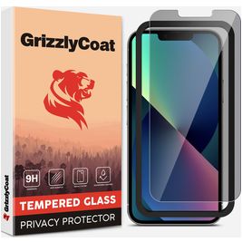 GrizzlyCoat Easy Fit AntiSpy iPhone 13 Mini Panzerglas Gehärtetes Glas Displayschutz Privacy - Hüllenfreundlich + Applikator