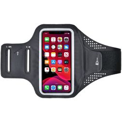 Mobigear Easy Fit Handyhalterung Joggen Motorola One Vision Sporthülle Neopren Sportarmband - Schwarz