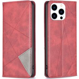 Mobigear Rhombus Slim iPhone 16 Pro Max Hülle Klapphülle - Rot