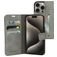 Mobiparts Classic Wallet iPhone 15 Pro Hülle Klapphülle Geldbörse - Granite Grey