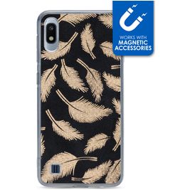 My Style Magneta Samsung Galaxy A10 Hülle Flexibles TPU Backcover - Golden Feathers