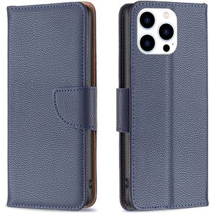 Mobigear Excellent iPhone 16 Pro Hülle Klapphülle Geldbörse - Blau
