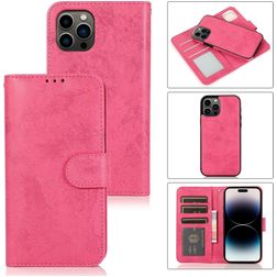 Mobigear Wallet iPhone 15 Pro Hülle Abnehmbare 2in1 Klapphülle Geldbörse - Pink