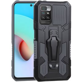 Mobigear Armor Stand Xiaomi Redmi 10 4G Hülle Hardcase Backcover Stoßfest mit Ständer - Grau