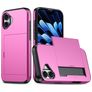 Mobigear Card iPhone 18 Hülle Hardcase Backcover Stoßfest mit Kartenhalter - Rose Red