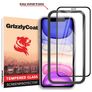GrizzlyCoat Easy Fit iPhone XR Panzerglas Gehärtetes Glas Displayschutz - Hüllenfreundlich + Applikator - Schwarz