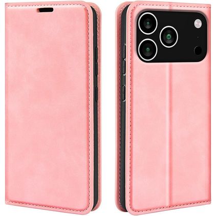 Mobigear Retro Slim iPhone 18 Pro Max Hülle Klapphülle Geldbörse - Pink