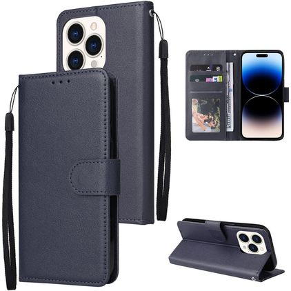 Mobigear Wallet iPhone 14 Pro Max Hülle Klapphülle Geldbörse - Marineblau